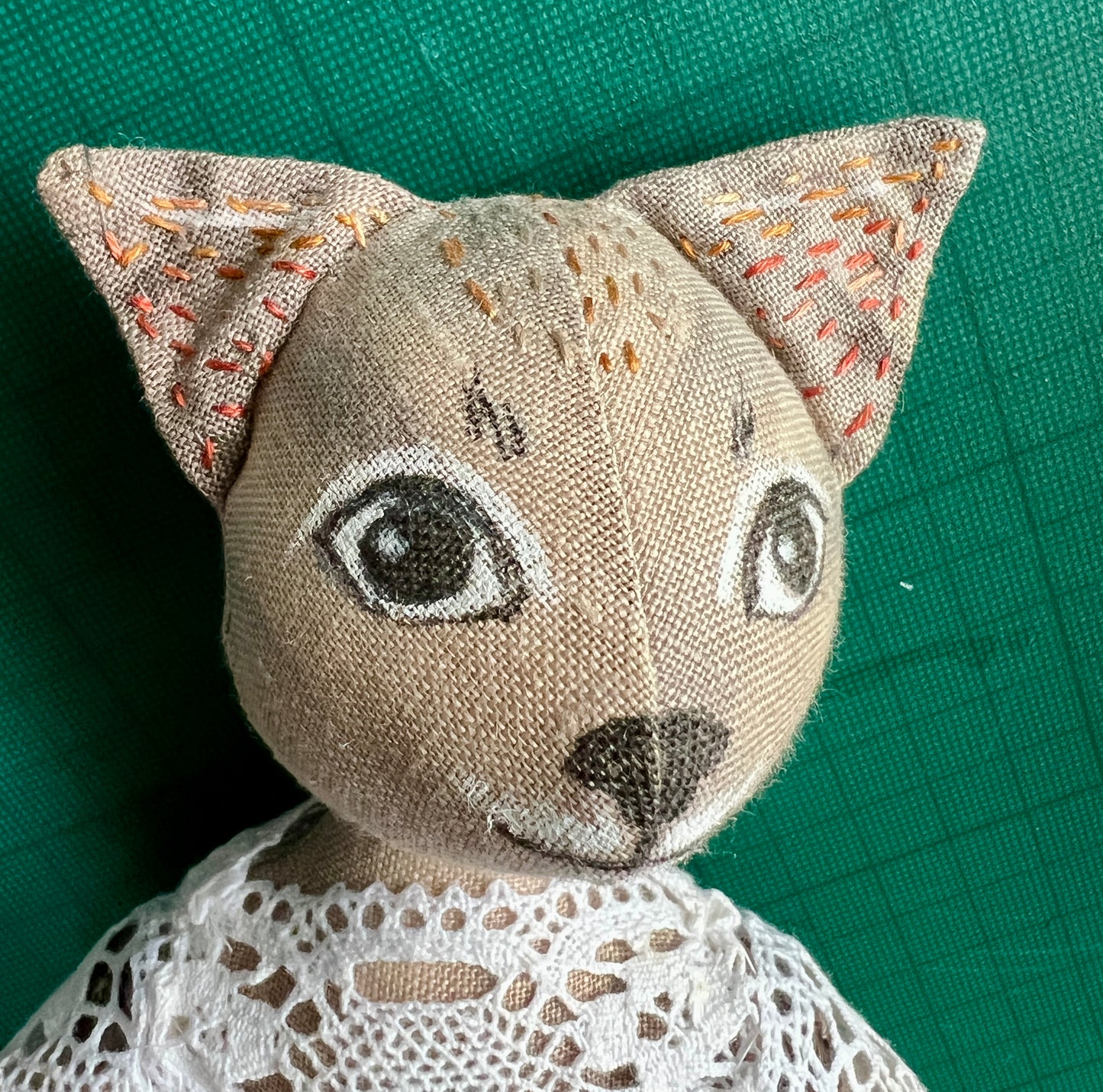 PUSSY WILLOW - a cloth kitty by Jan Horrox