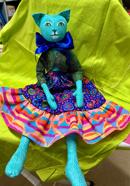 MEW-MEW - a cloth kitty made by Jan Horrox