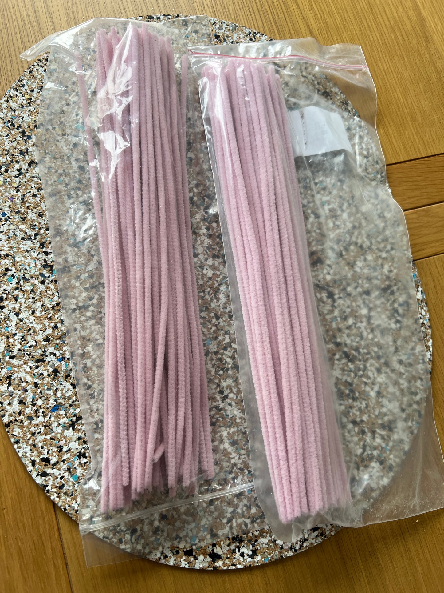 Chenille Sticks pale pink x 100 pkts 6mm