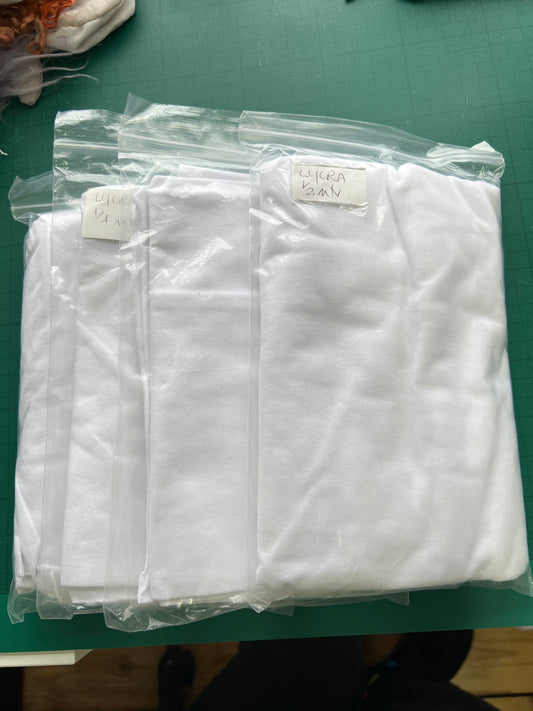 White Lycra.  .25 metre piece